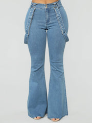 Loookus - Denim Flared Stripe Jeans