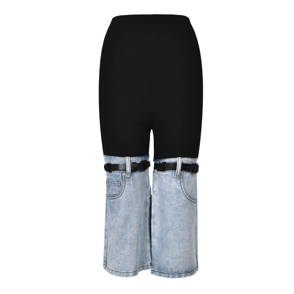 Loookus - Patchwork Denim Pants