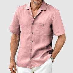 Loookus - Men's Casual Cotton Linen Pocket Shirt