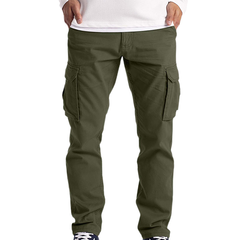 Loookus - Spring and Summer Men's Casual Workwear Multi-Pocket Straight Leg Pants