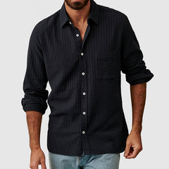 Loookus - Men's Casual Basic Textured Cotton Shirt