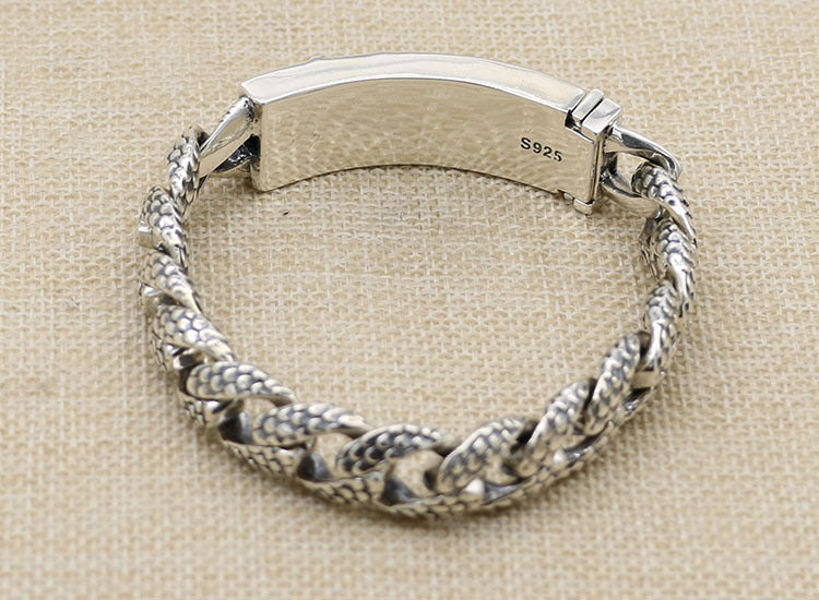 Loookus - 925 Silver European and American double ancient dragon bracelet