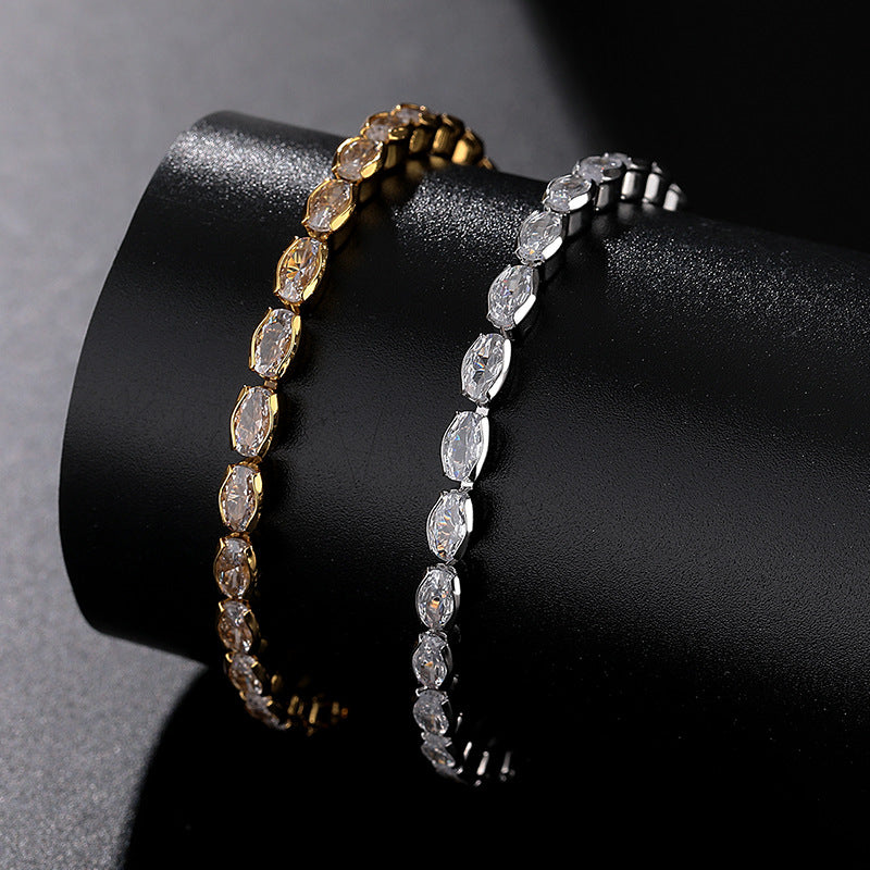 Loookus - Inlaid zircon oval bracelet