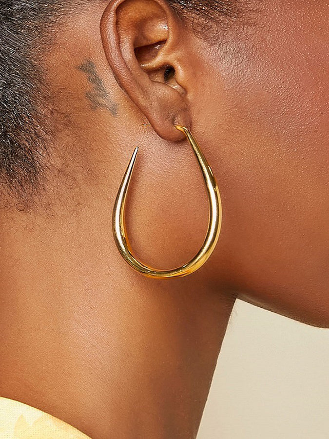 Loookus - Large hHoop Metal Earrings