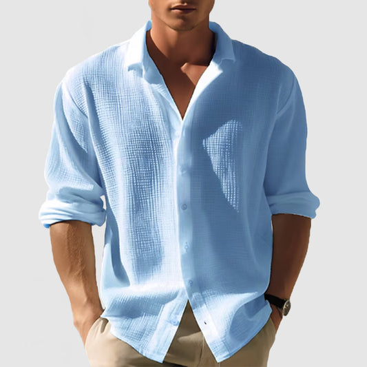 Loookus - Men's Casual Waffle Textured Shirt