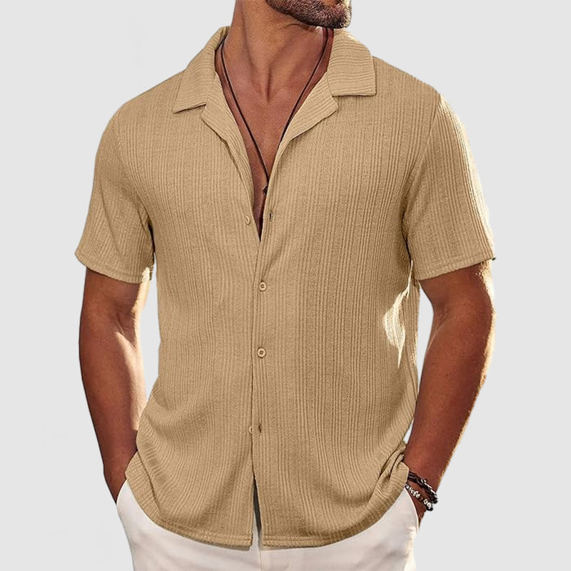 Loookus - Men's Casual Knit Short Sleeve Shirt