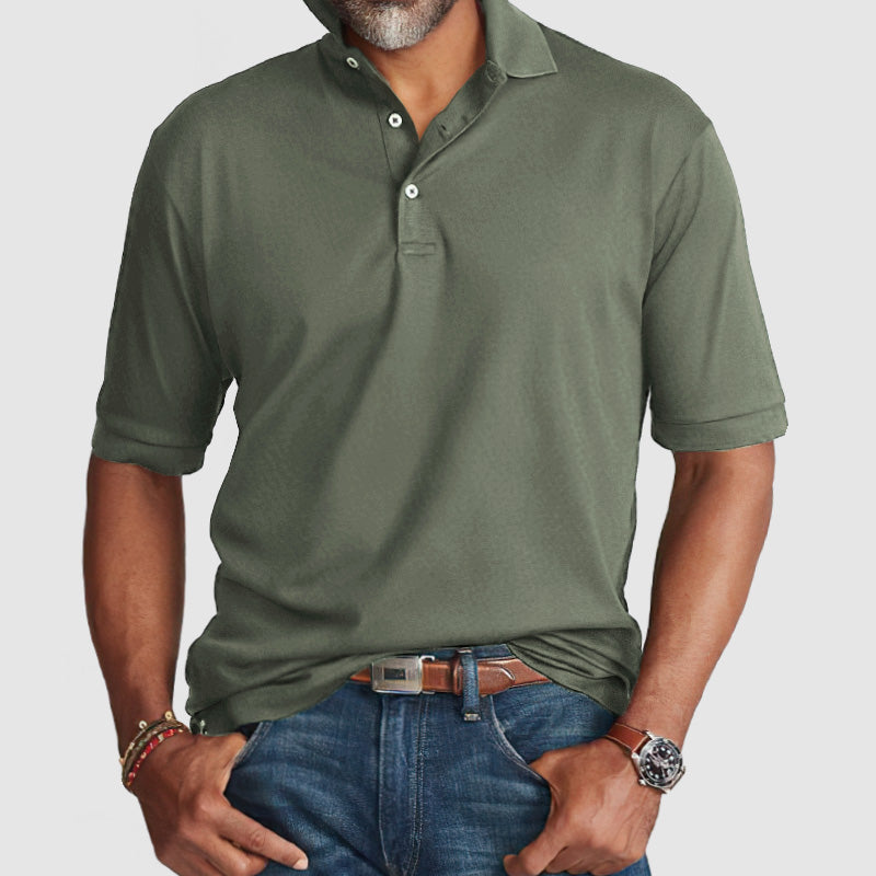 Loookus - Men's High Quality Cotton Short Sleeve Polo Shirt