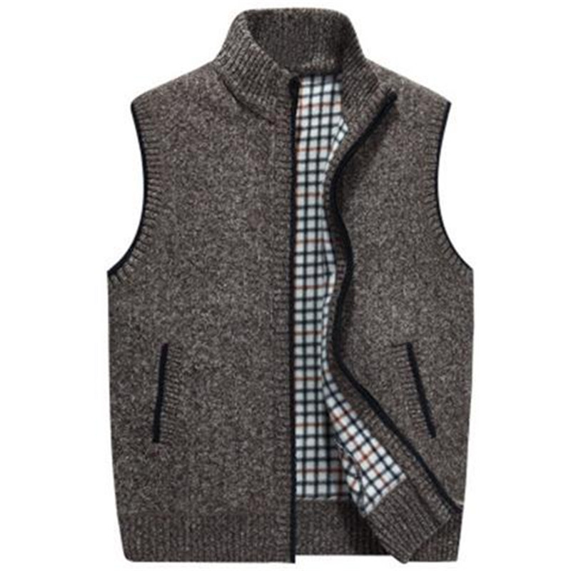 Loookus - Men's autumn and winter stand collar knitted vest jacket