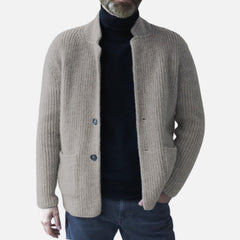 Loookus - Men's Casual Lapel Long Sleeve Knit Jacket