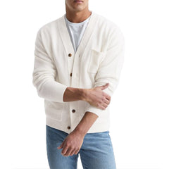 Loookus - Men's Cotton V-Neck Sweater Knitted Cardigan Coat