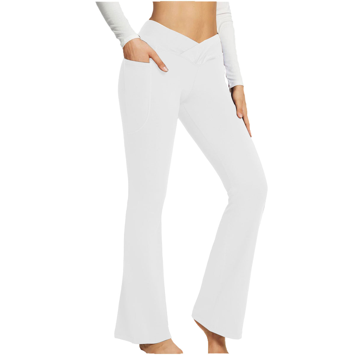 Loookus - Women's Autumn and Winter Solid Color Casual Micro-lapel High Waist Slim Wide Leg Yoga Fitness Pants Sweatpants