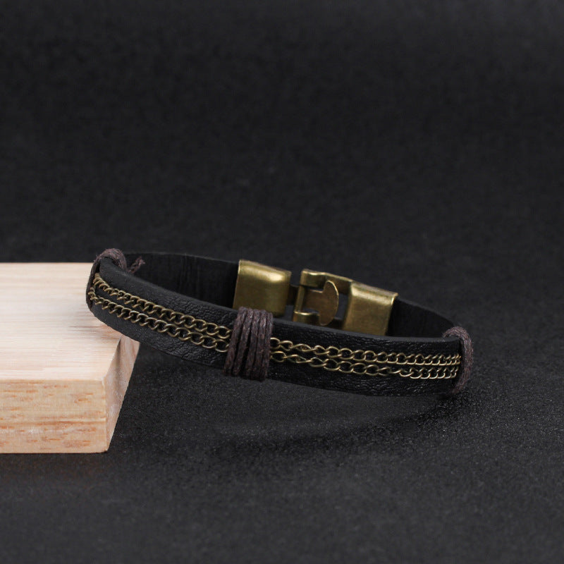 Loookus - Men's Personalized Retro Leather Bracelet