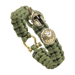Tactical Paracord Bracelet with Helmet Shield – Army Green