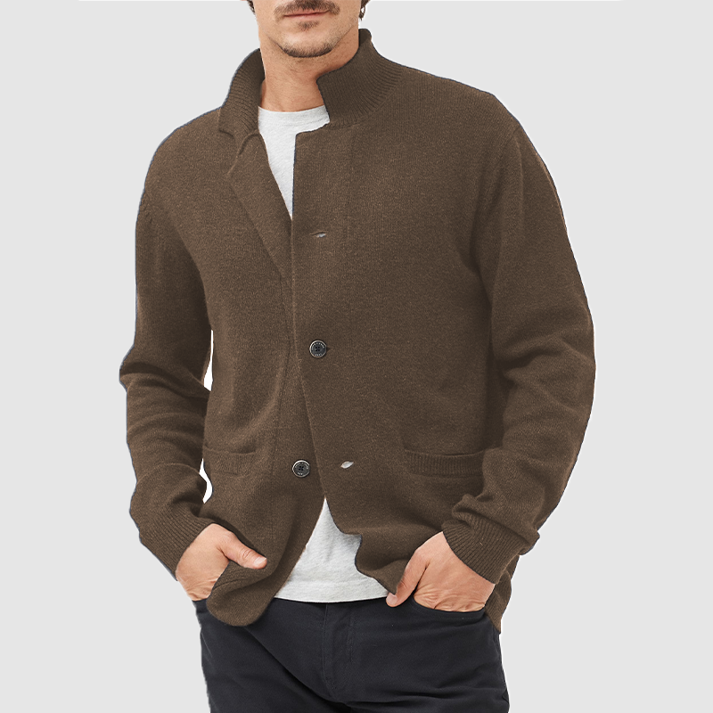 Loookus - Men's Cardigan Casual Sweater Solid Color Sweater