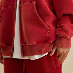 Loookus- Vintage Oversized Zip-Up Hoodie