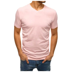 Loookus - Summer Men's Cotton Loose Relaxed Solid Color T-shirt