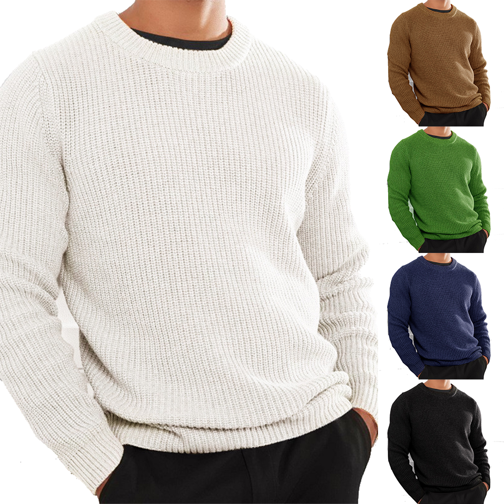 Loookus - New autumn and winter men's clothing, long-sleeved slim fit knitted sweater