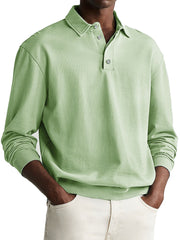 Loookus - 2025 Long Sleeve Soft Cotton Polo Shirt