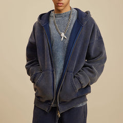 Loookus- Vintage Oversized Zip-Up Hoodie