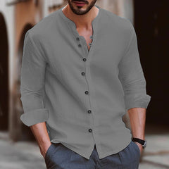 Loookus - Gentleman Simple Temperament Cotton Linen Shirts