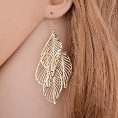 Loookus - Simple Metal Leaf Earrings