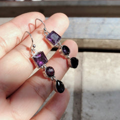 Loookus - Lavender Amethyst Diamond Zircon Earrings