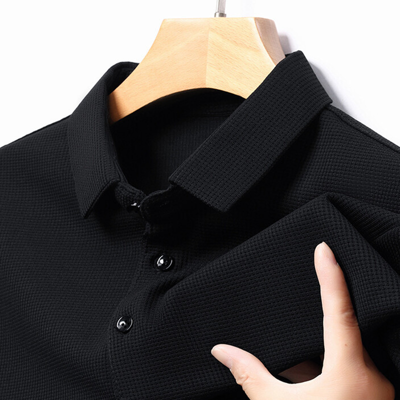 Loookus - Men's Casual Lapel Waffle Polo Shirt