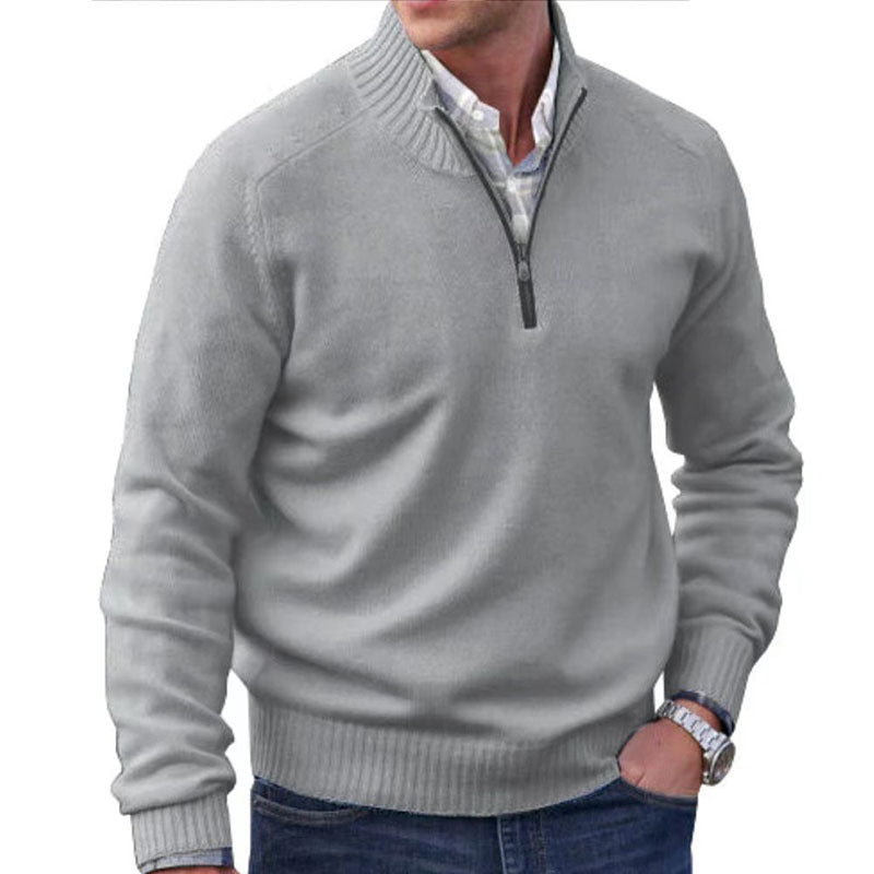 Loookus - Men's Plus Size Zipper Warm Bottom Shirt Sweater