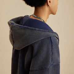 Loookus- Vintage Oversized Zip-Up Hoodie