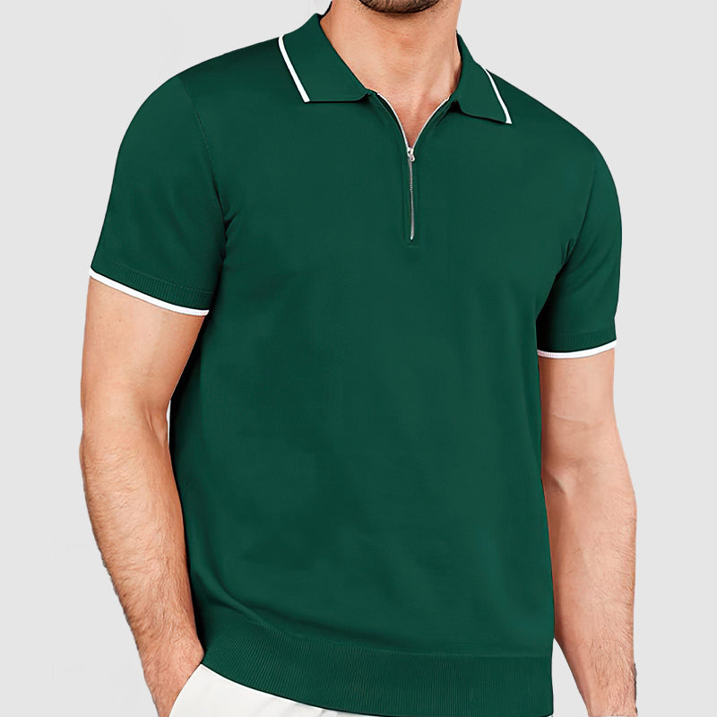 Loookus - Men's Premium Knit Zipper Polo Shirt