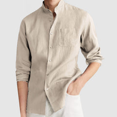 Loookus - Men's Standing Collar Pocket Shirt