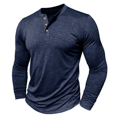 Loookus - Long Sleeve Soft Henley Shirt
