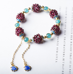 Loookus - Natural Garnet Stone Pomegranate Bracelet