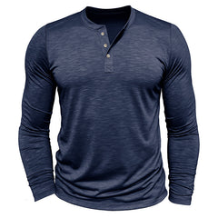 Loookus - Long Sleeve Soft Henley Shirt