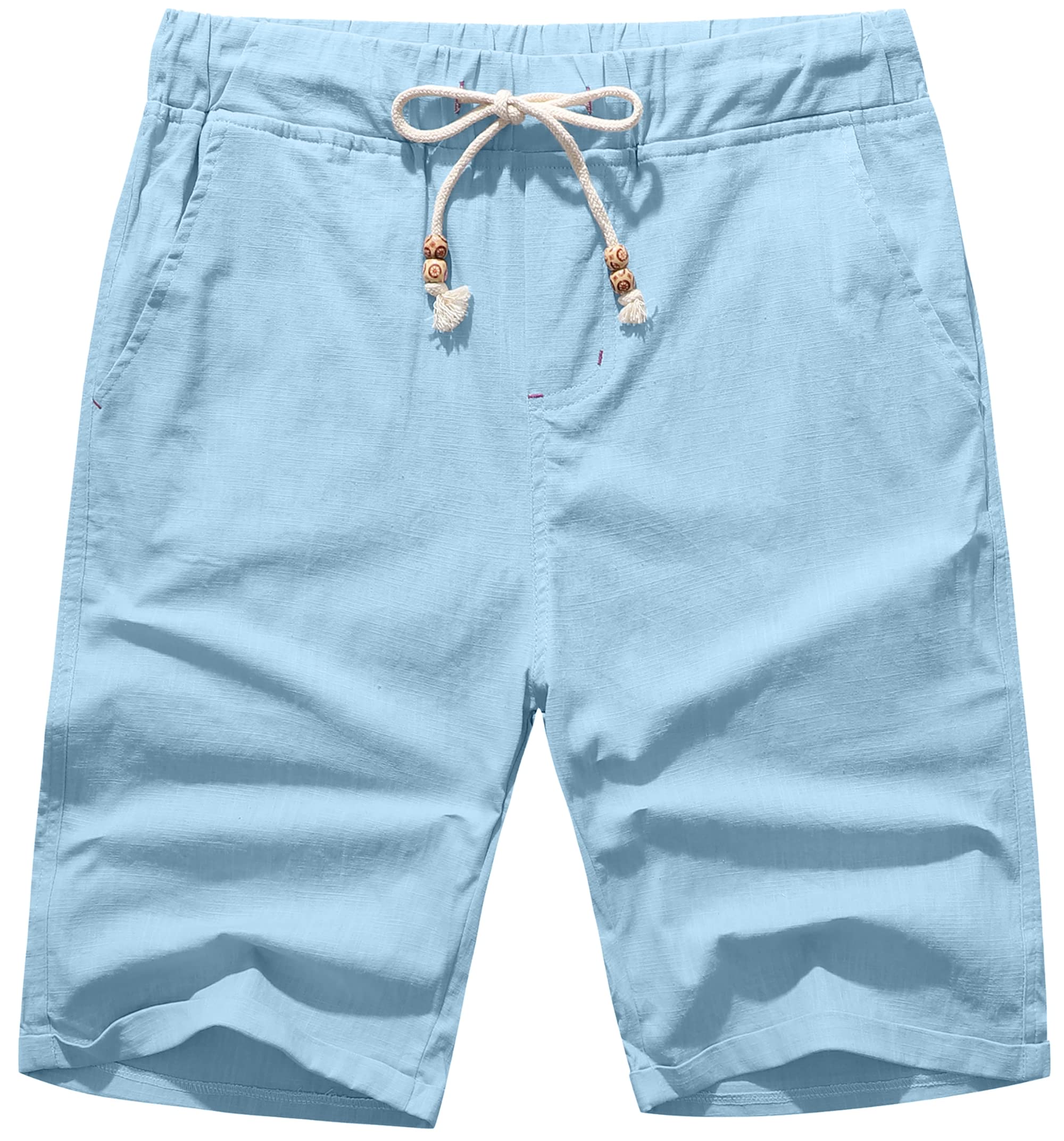 Loookus - Men's Drawstring Linen Beach Shorts