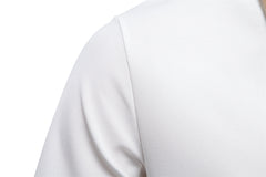 LOOOKUS - Men's Casual and Comfortable Cotton Short Sleeve Polo-Neck Shirt With Two Line Design