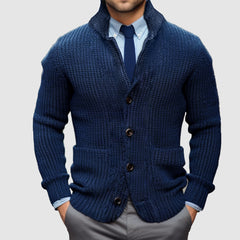 Loookus - Men's Long Sleeve Stand Collar Thickened Cardigan Warm Casual Jacket