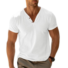 Loookus - Mens Summer Casual Beach Solid Color T Shirt