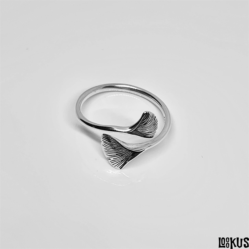 Loookus - Vintage Ginkgo Leaf Adjustable Ring