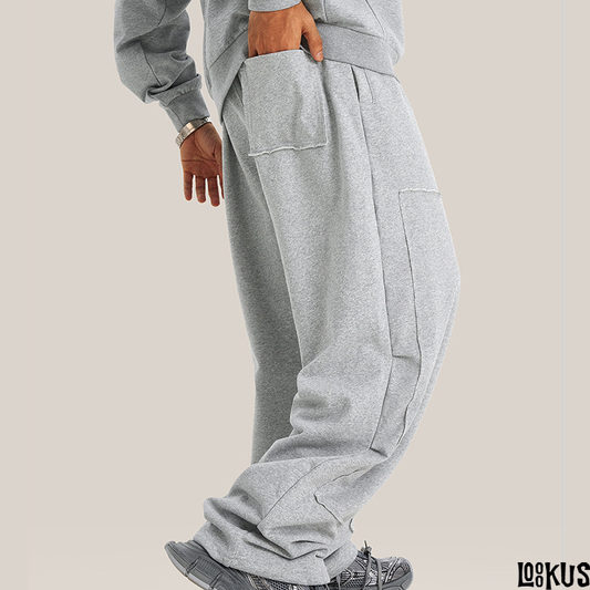 Loookus-Relaxed Fit Streetwear Knit Joggers
