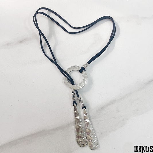 Loookus - Fashionable Bohemian Single Ring Wind Chime Leather Cord Pendant