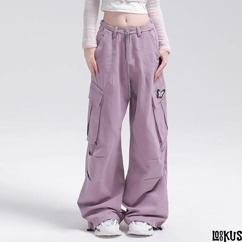 Loookus -Butterfly Charm Cargo Pants