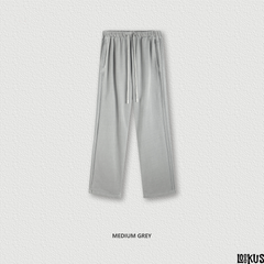 Loookus-Urban Comfort Cotton Pants with Contrasting Fabric and Ribbed Cuffs