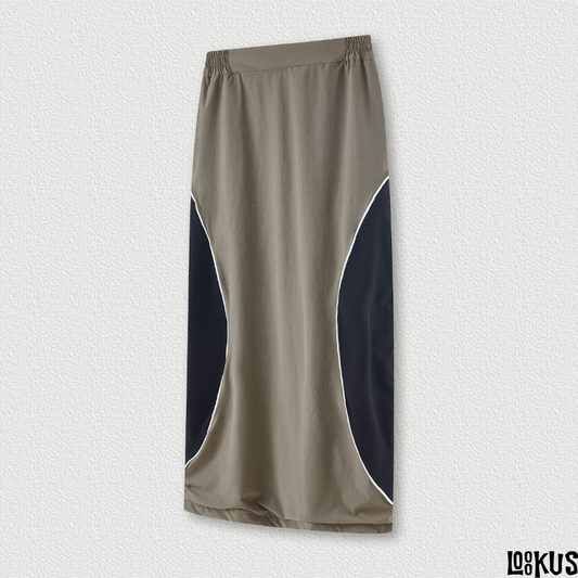 Loookus-Color Block Spliced Fast-Drying Tactical Skirt