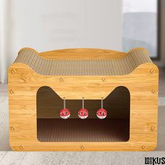 Loookus - Durable Double-layer Corrugated Cat Scratcher and House