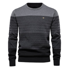 Loookus - New Autumn and Winter Men's Round-Neck Striped Knit Sweater