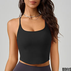 Loookus - New Women's Thin-Strap Sports Tank Top - Medium Support, Sexy Backless Yoga Fitness Spaghetti strap