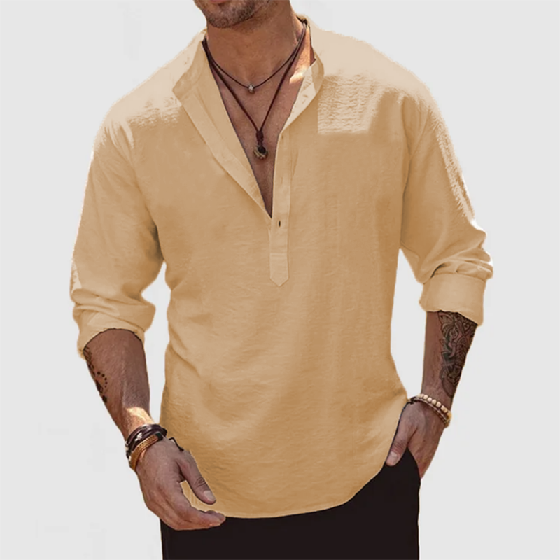 Loookus - Men's Casual Everyday Cotton Linen Shirt