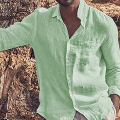 Loookus - Men's Casual Vacation Cotton Linen Shirt