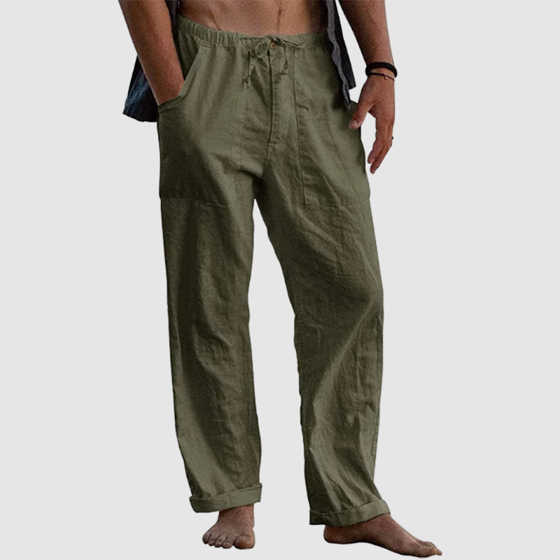 Loookus - Men's linen beach casual loose-fitting pants